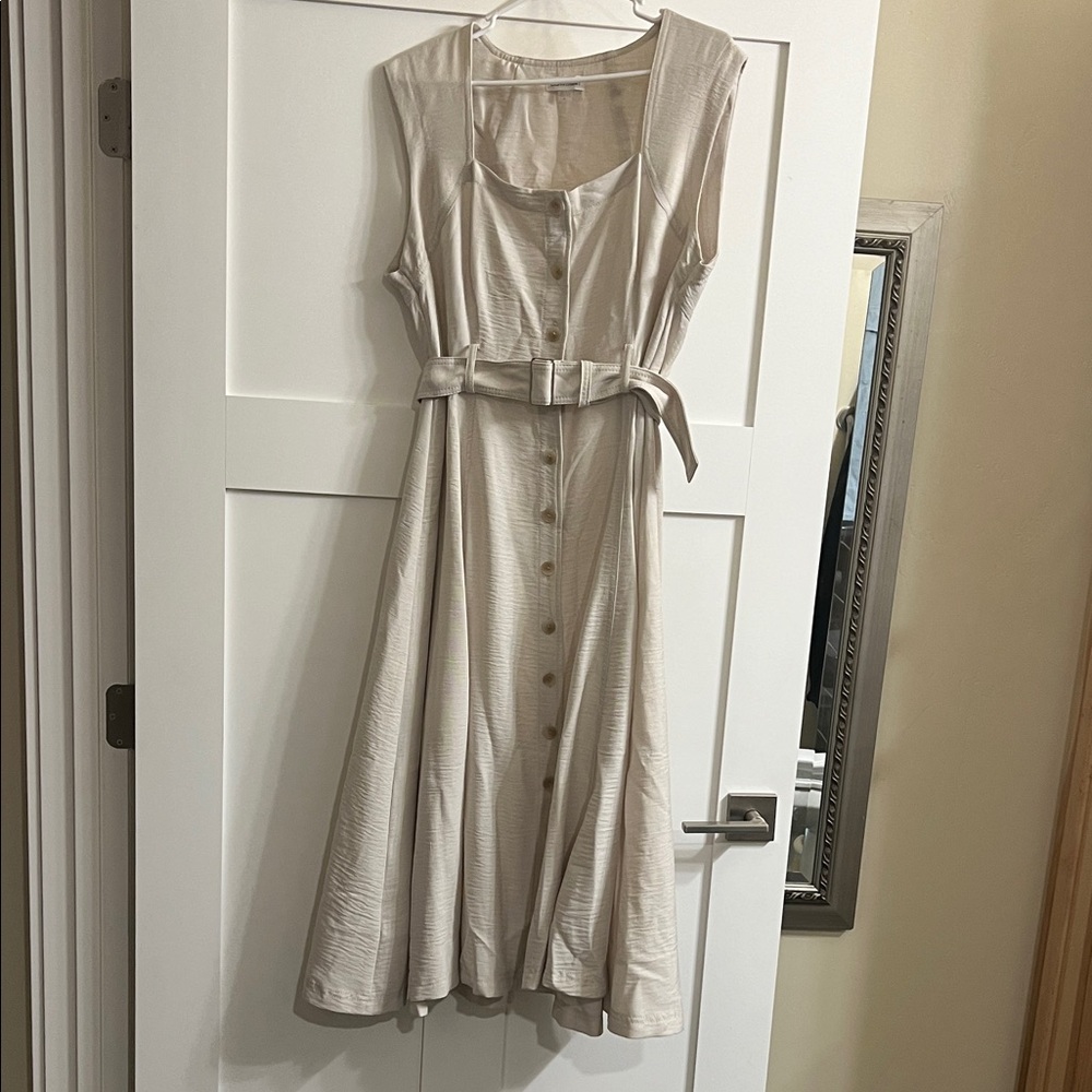 Calvin Klein Beige Button-Down Dress Size 14